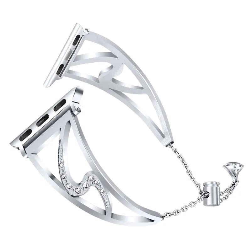 Bequem Apple Watch Series 4 44mm Metall und Strass armband