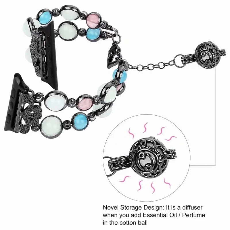 Elegant Apple Watch Series 4 44mm Metall und Strass armband