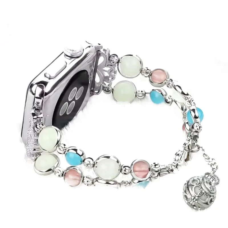 Elegant Apple Watch Series 4 44mm Metall und Strass armband