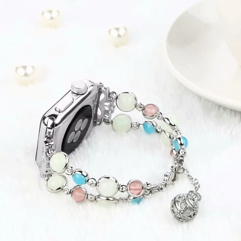 Elegant Apple Watch Series 4 44mm Metall und Strass armband