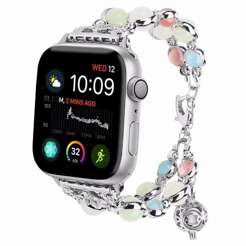 Elegant Apple Watch Series 4 44mm Metall und Strass armband