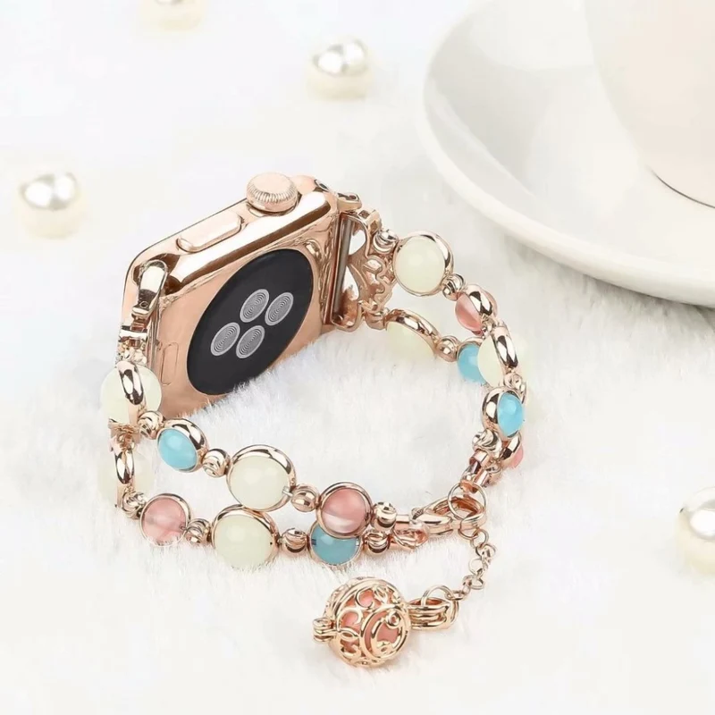 Elegant Apple Watch Series 4 44mm Metall und Strass armband