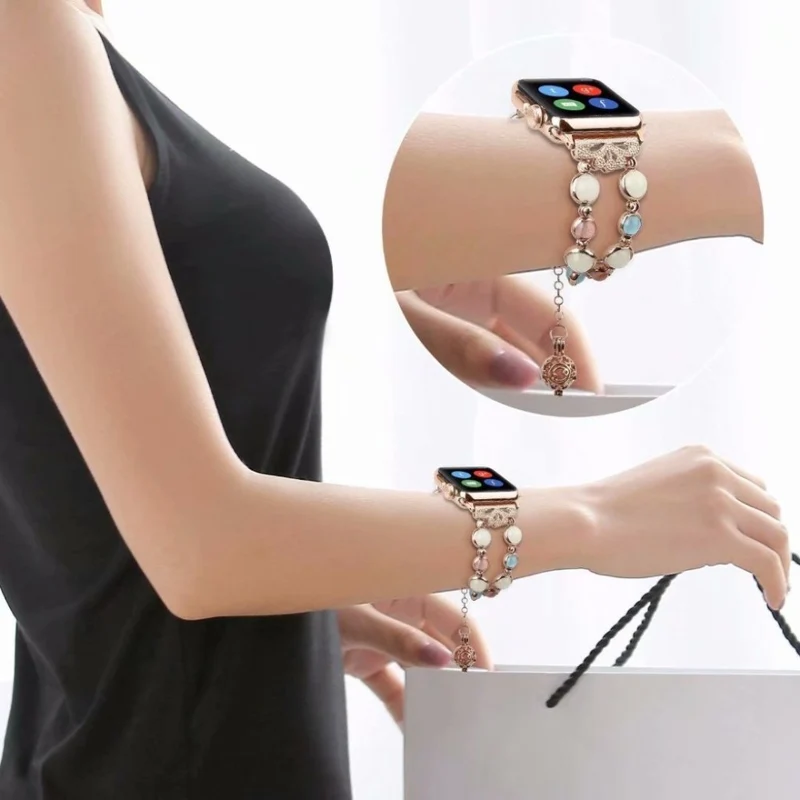 Elegant Apple Watch Series 4 44mm Metall und Strass armband