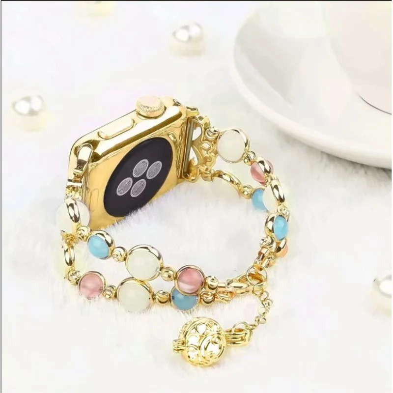 Elegant Apple Watch Series 4 44mm Metall und Strass armband
