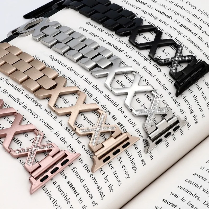 Elegant Apple Watch Series 4 40mm Metall und Strass armband