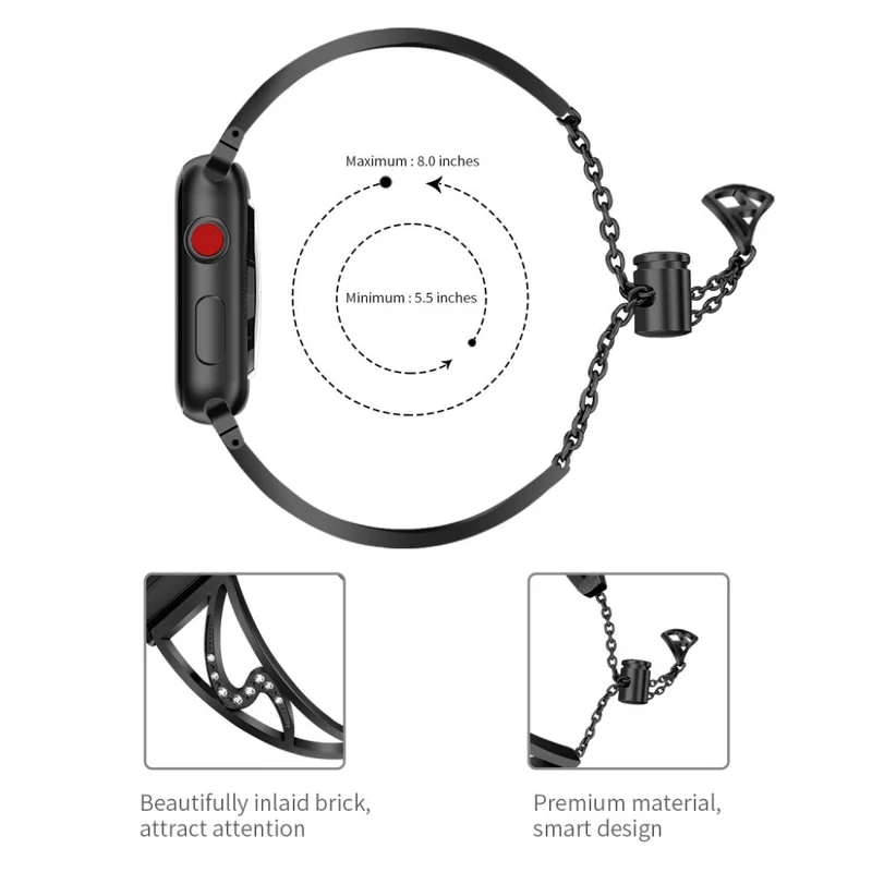 Modisch Apple Watch Series 4 40mm Metall und Strass armband