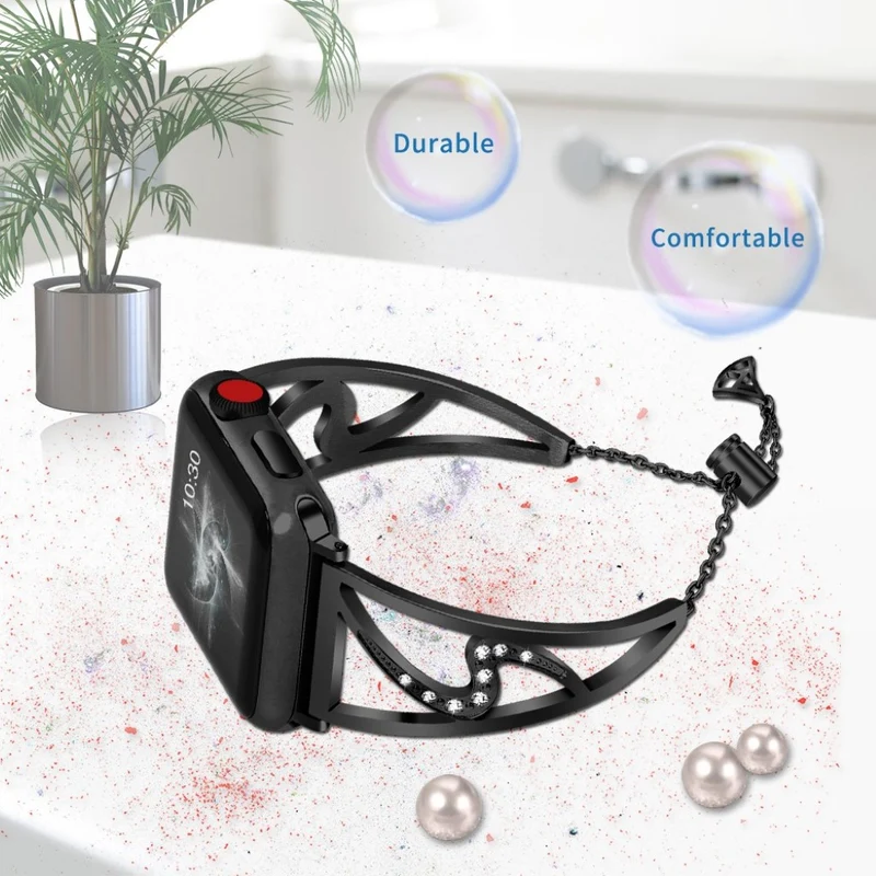 Modisch Apple Watch Series 4 40mm Metall und Strass armband