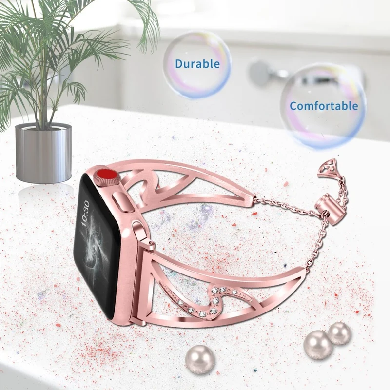 Modisch Apple Watch Series 4 40mm Metall und Strass armband