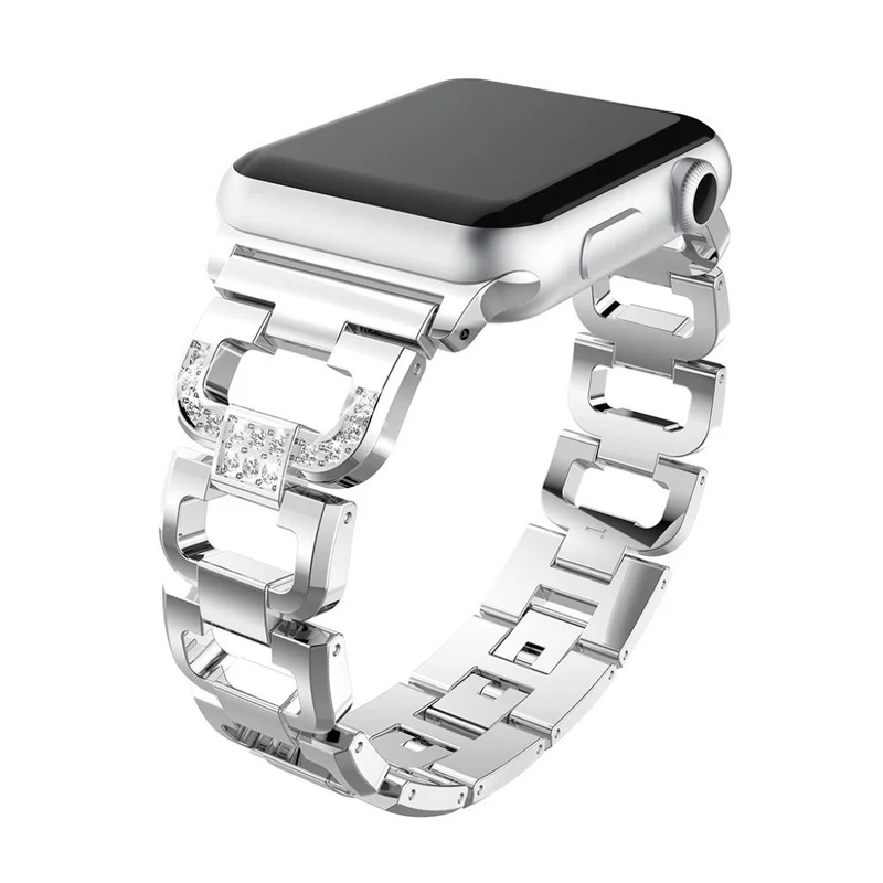 Schön Apple Watch Series 1-3 38mm Metall und Strass armband