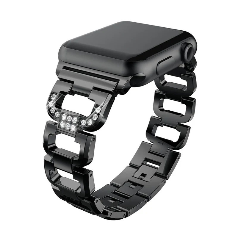 Schön Apple Watch Series 1-3 38mm Metall und Strass armband