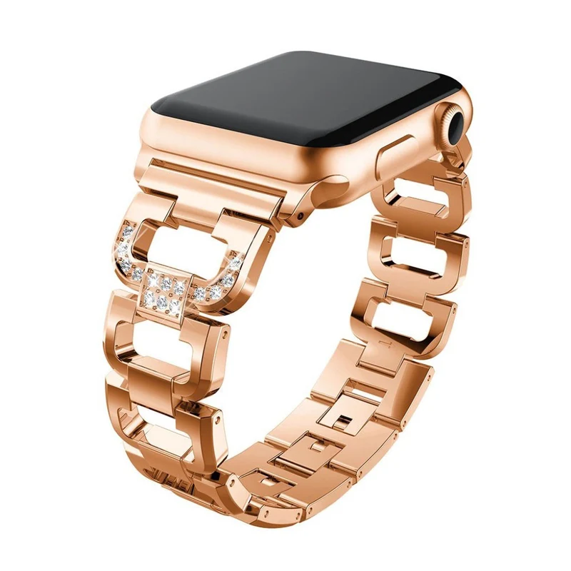 Schön Apple Watch Series 1-3 38mm Metall und Strass armband