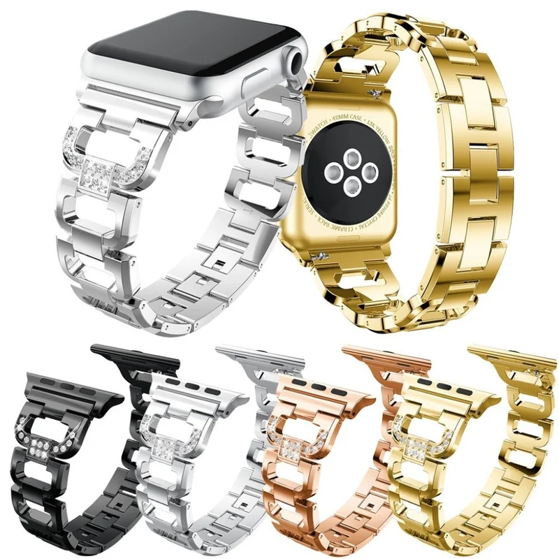 Cool Apple Watch Series 1-3 42mm Metall und Strass armband