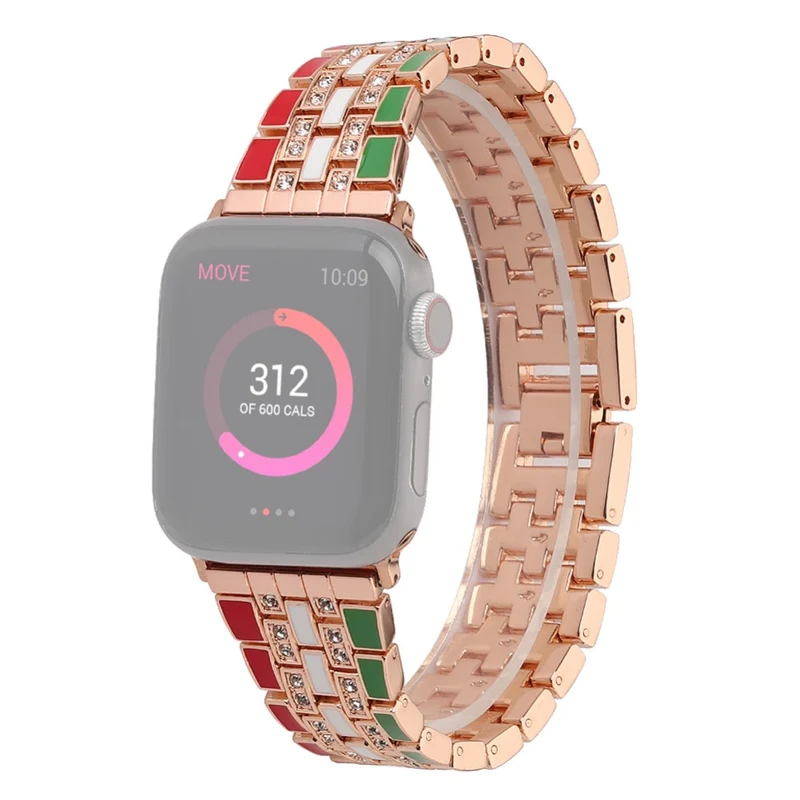 Robust Apple Watch Series 7 45mm Metall und Strass armband