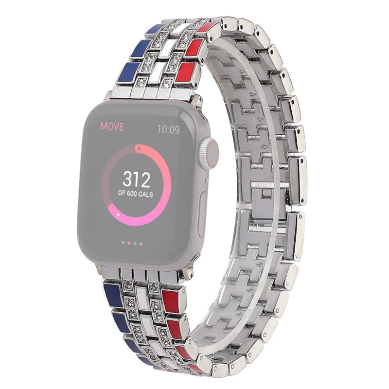 Robust Apple Watch Series 7 45mm Metall und Strass armband