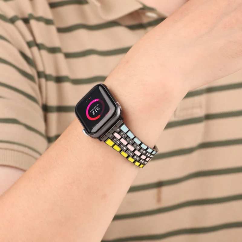 Robust Apple Watch Series 7 45mm Metall und Strass armband