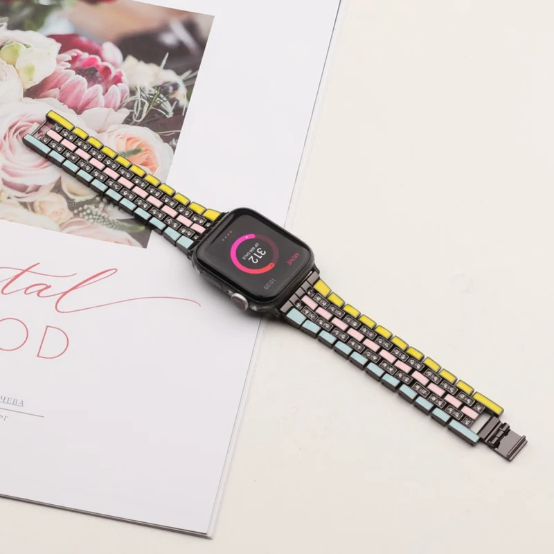 Robust Apple Watch Series 7 45mm Metall und Strass armband