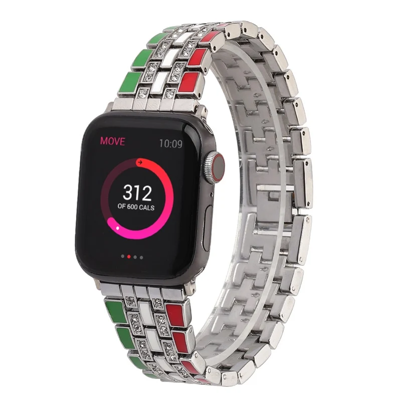 Robust Apple Watch Series 7 45mm Metall und Strass armband