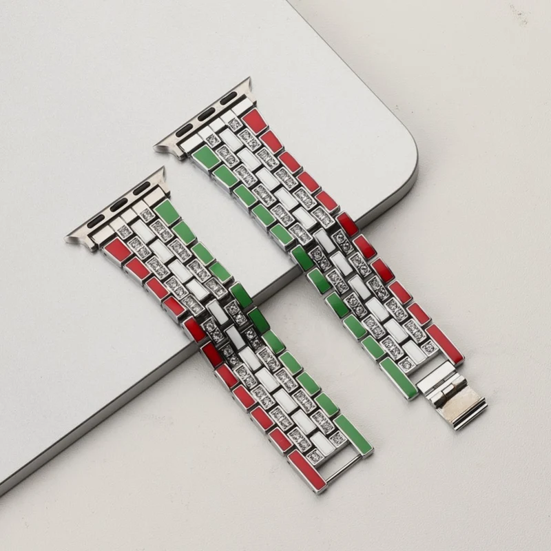 Robust Apple Watch Series 7 45mm Metall und Strass armband