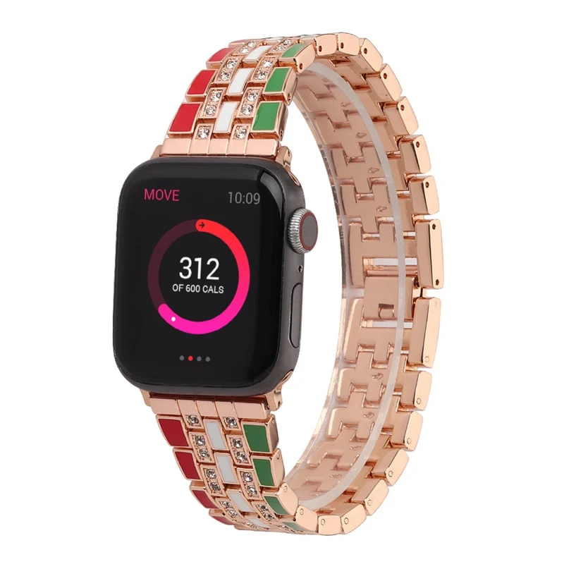 Robust Apple Watch Series 7 45mm Metall und Strass armband