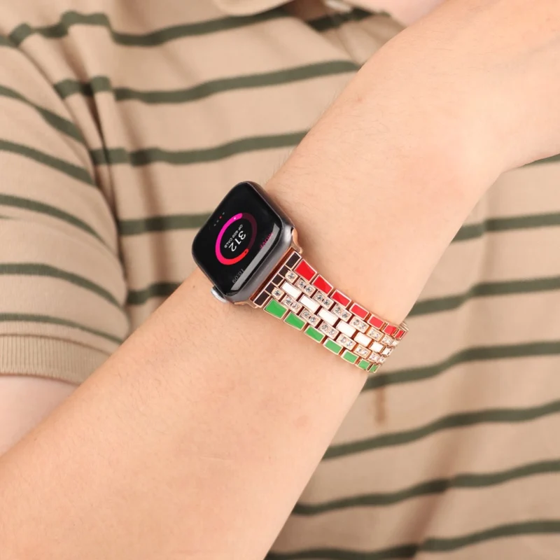 Robust Apple Watch Series 7 45mm Metall und Strass armband