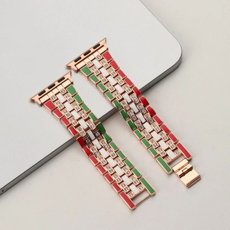 Robust Apple Watch Series 7 45mm Metall und Strass armband