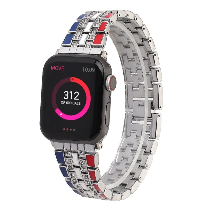 Robust Apple Watch Series 7 45mm Metall und Strass armband