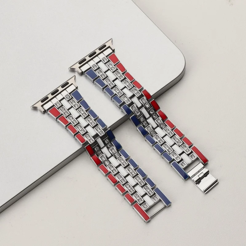 Robust Apple Watch Series 7 45mm Metall und Strass armband