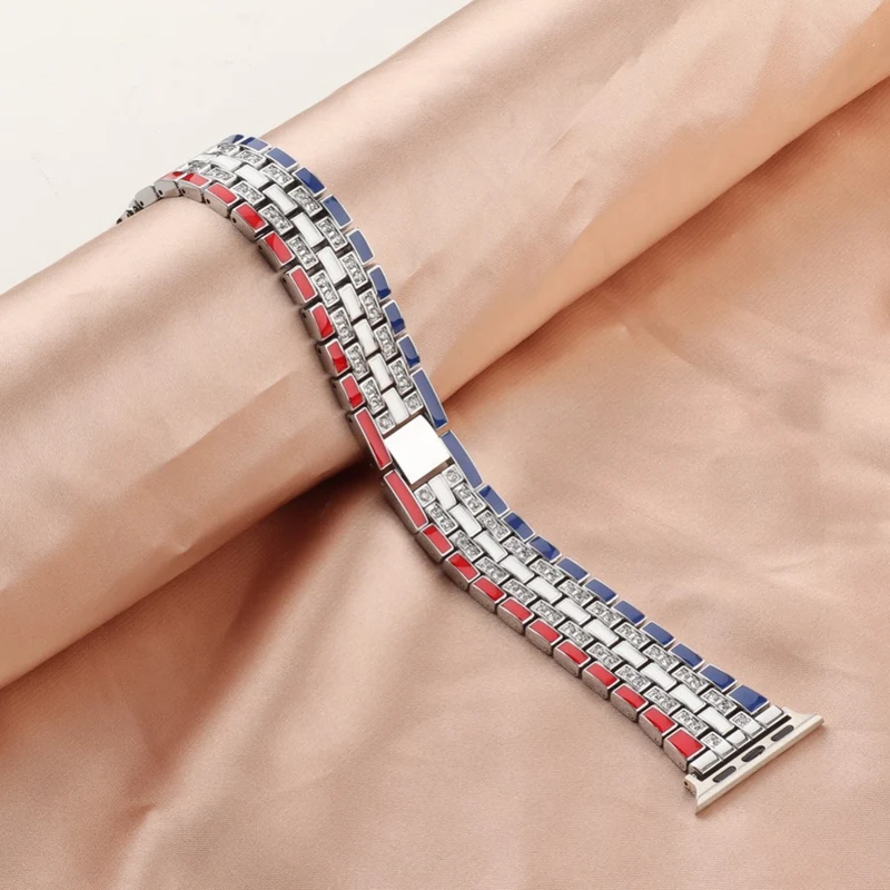 Robust Apple Watch Series 7 45mm Metall und Strass armband