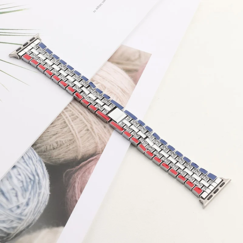 Robust Apple Watch Series 7 45mm Metall und Strass armband