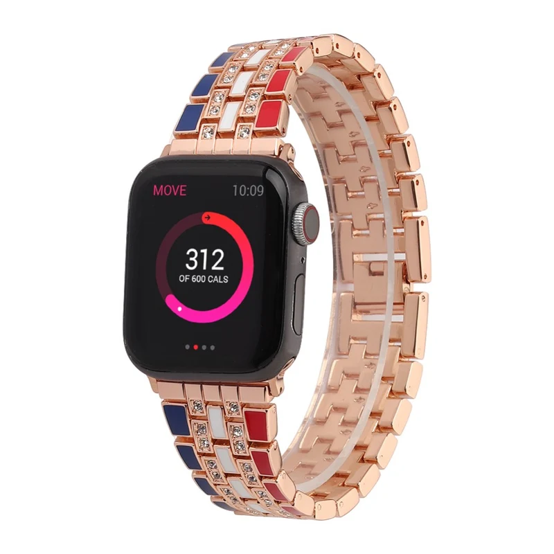 Robust Apple Watch Series 7 45mm Metall und Strass armband
