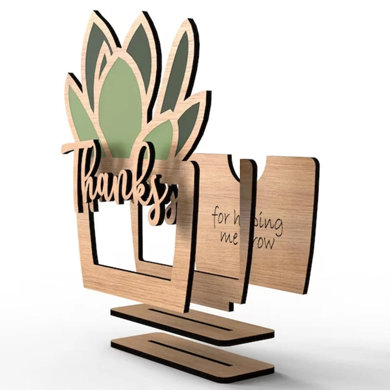Inspirierendes Holzpflanzen-Schild