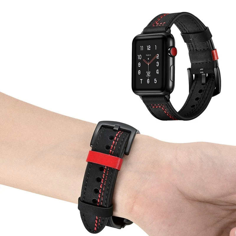 Super bequem Apple Watch Series 5 40mm Echtes Leder armband