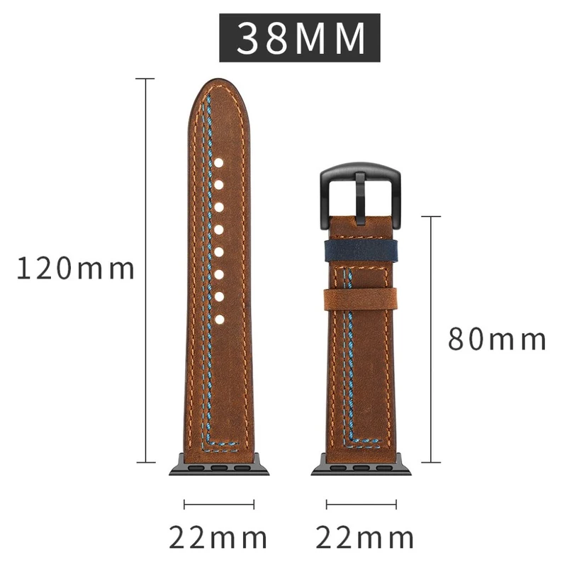Super bequem Apple Watch Series 5 40mm Echtes Leder armband