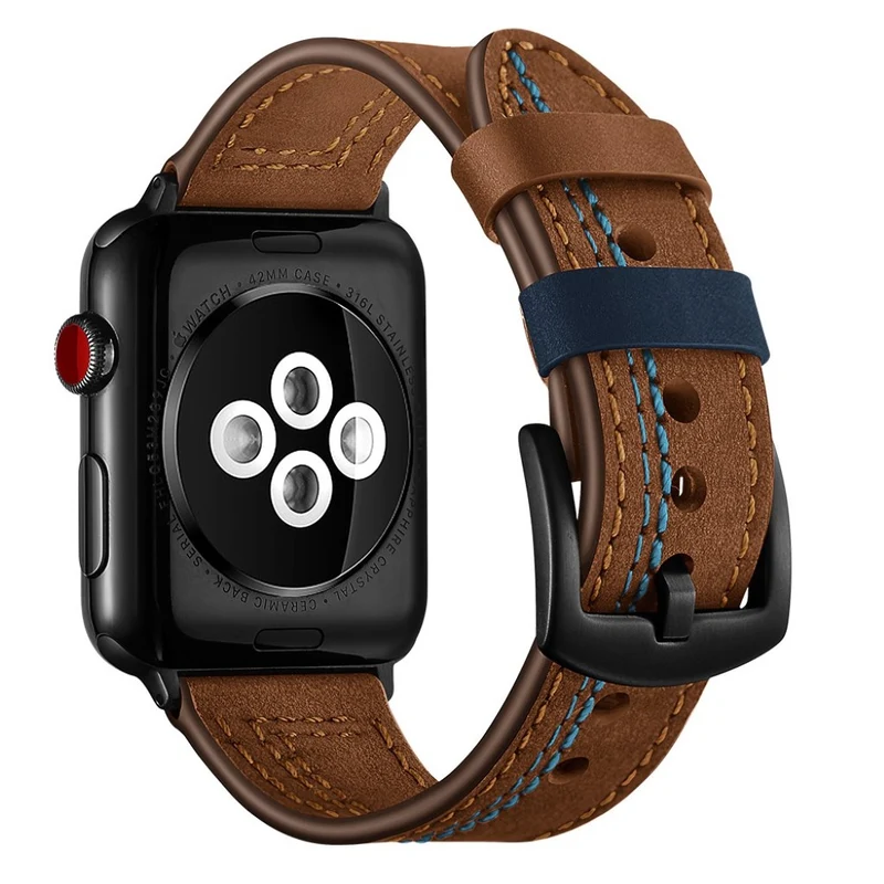 Super bequem Apple Watch Series 5 40mm Echtes Leder armband