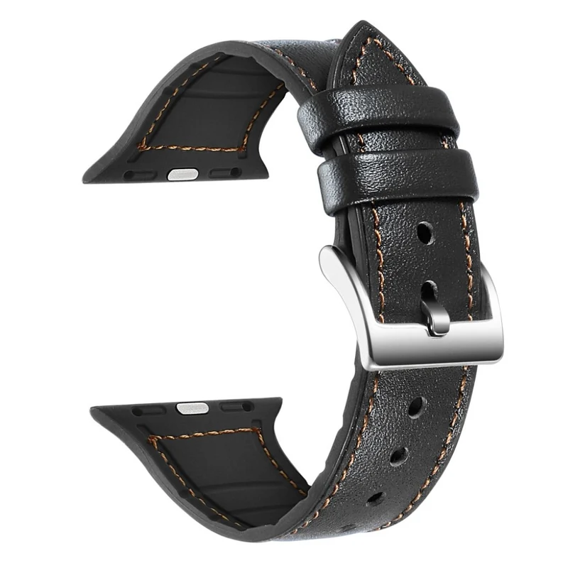 Apple Watch Series 5 40mm Echtes Leder und Silikon / TPU armband