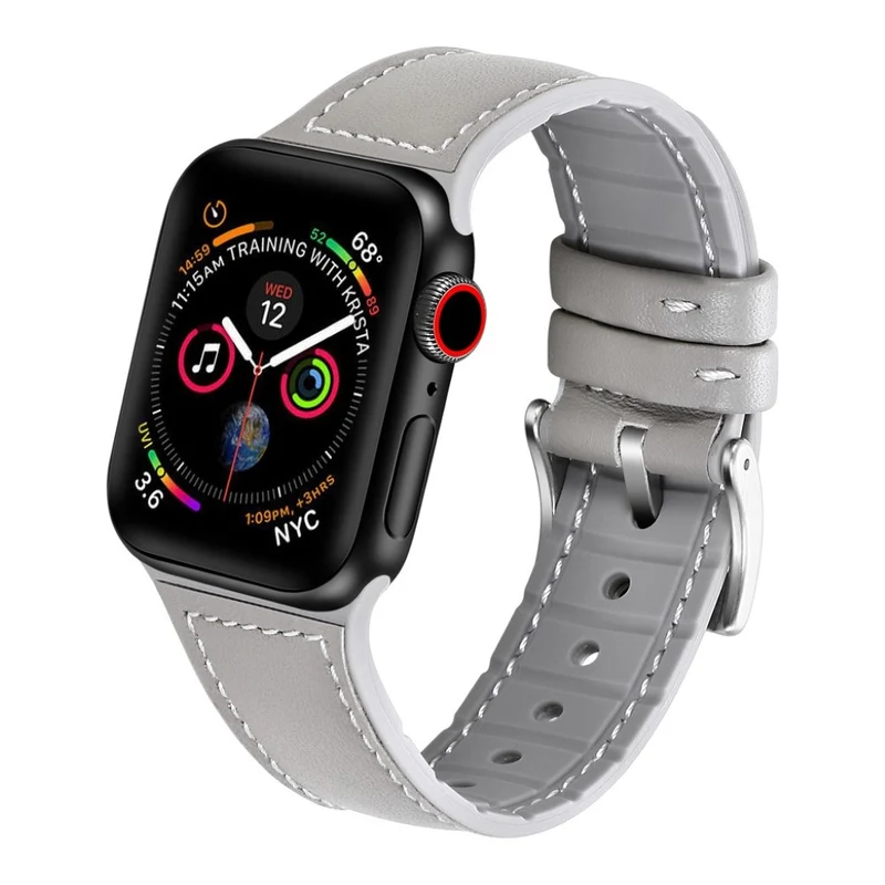 Apple Watch Series 5 40mm Echtes Leder und Silikon / TPU armband