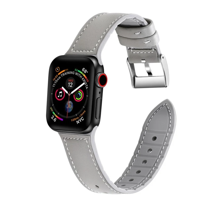 Apple Watch Series 5 40mm Echtes Leder und Silikon / TPU armband