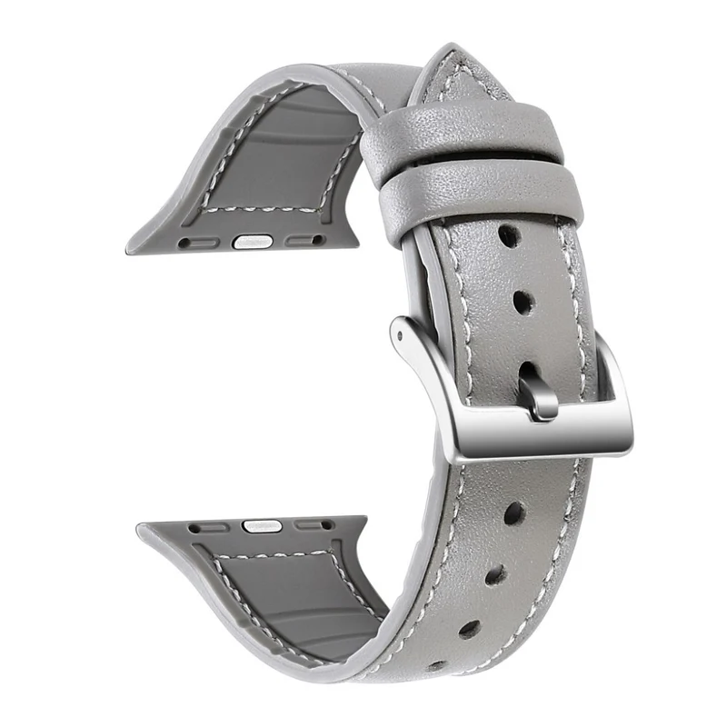 Apple Watch Series 5 40mm Echtes Leder und Silikon / TPU armband