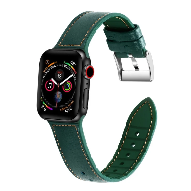 Apple Watch Series 5 40mm Echtes Leder und Silikon / TPU armband