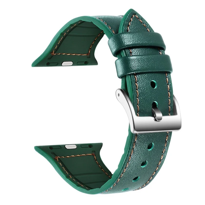 Apple Watch Series 5 40mm Echtes Leder und Silikon / TPU armband