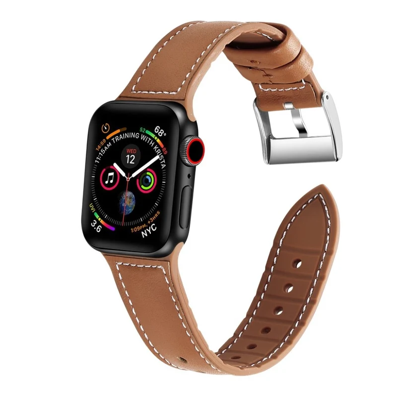 Apple Watch Series 5 40mm Echtes Leder und Silikon / TPU armband