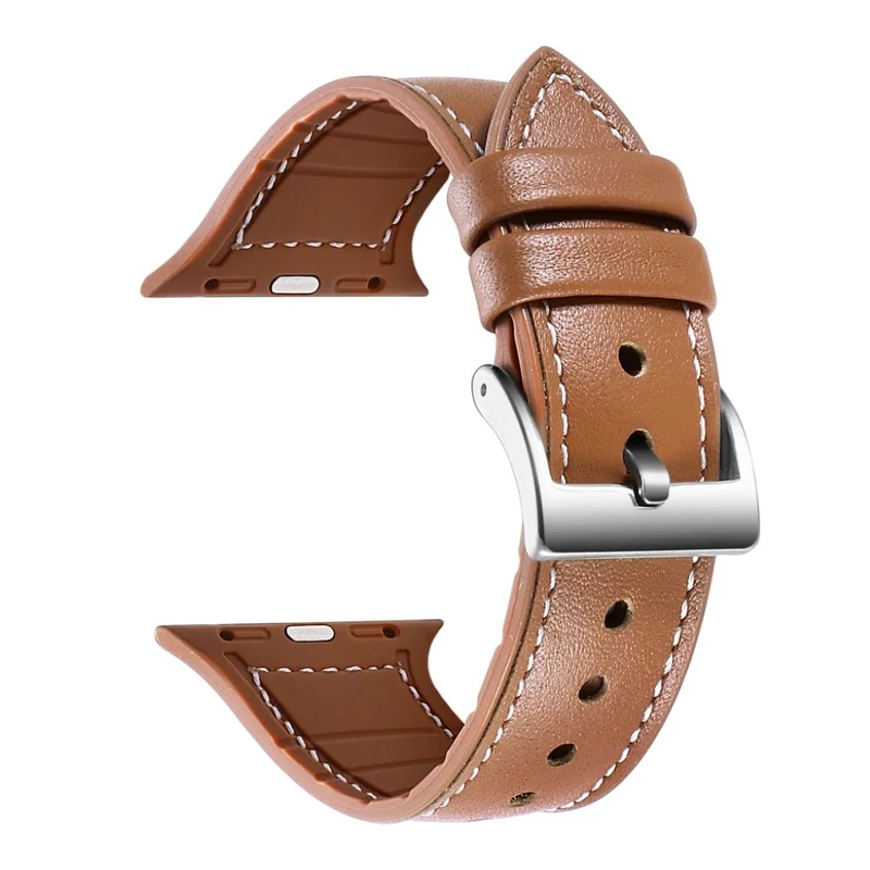 Apple Watch Series 5 40mm Echtes Leder und Silikon / TPU armband
