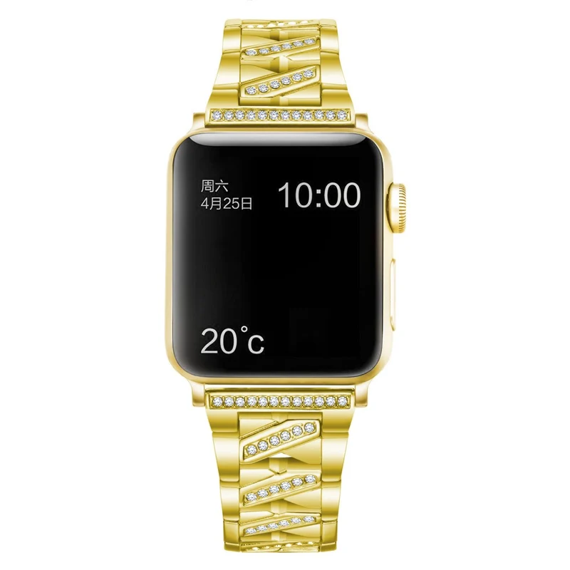 Modisch Apple Watch Series 7 41mm Metall und Strass armband
