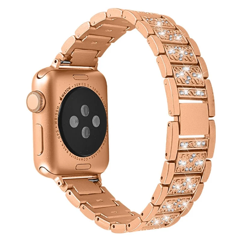 Modisch Apple Watch Series 7 41mm Metall und Strass armband