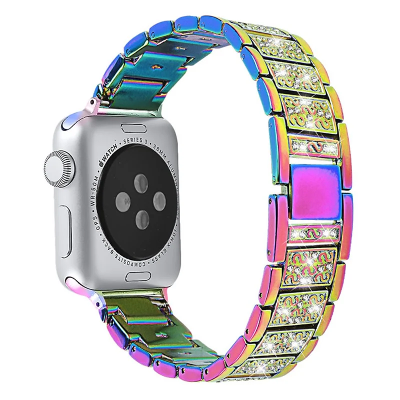 Modisch Apple Watch Series 7 41mm Metall und Strass armband