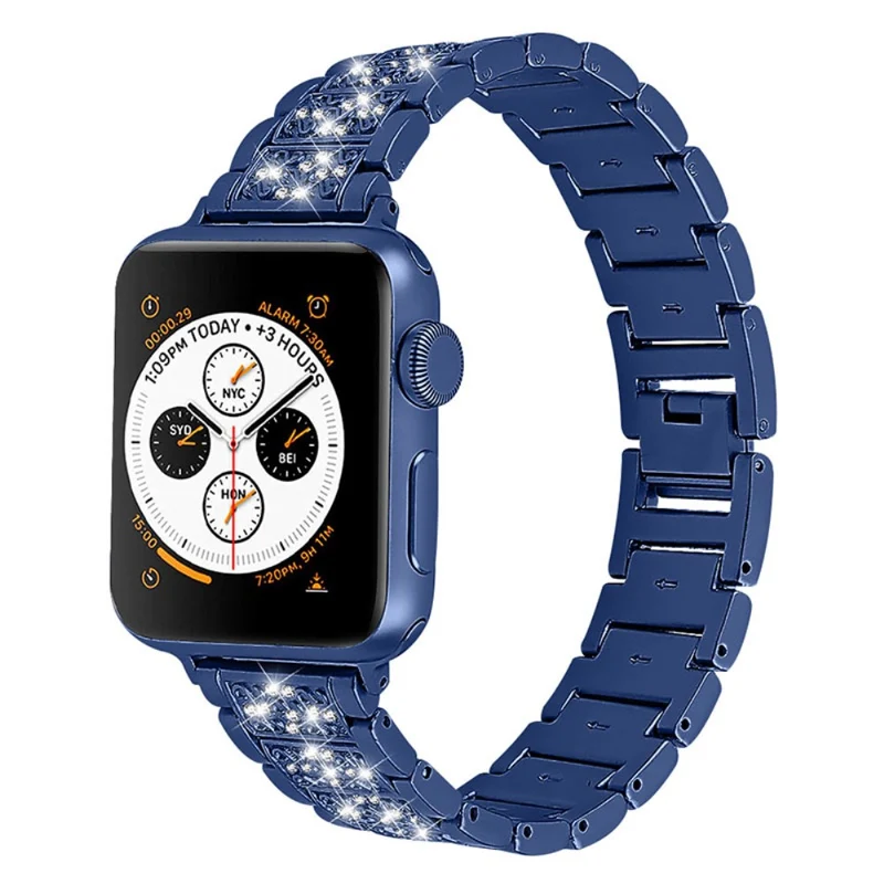 Modisch Apple Watch Series 7 41mm Metall und Strass armband