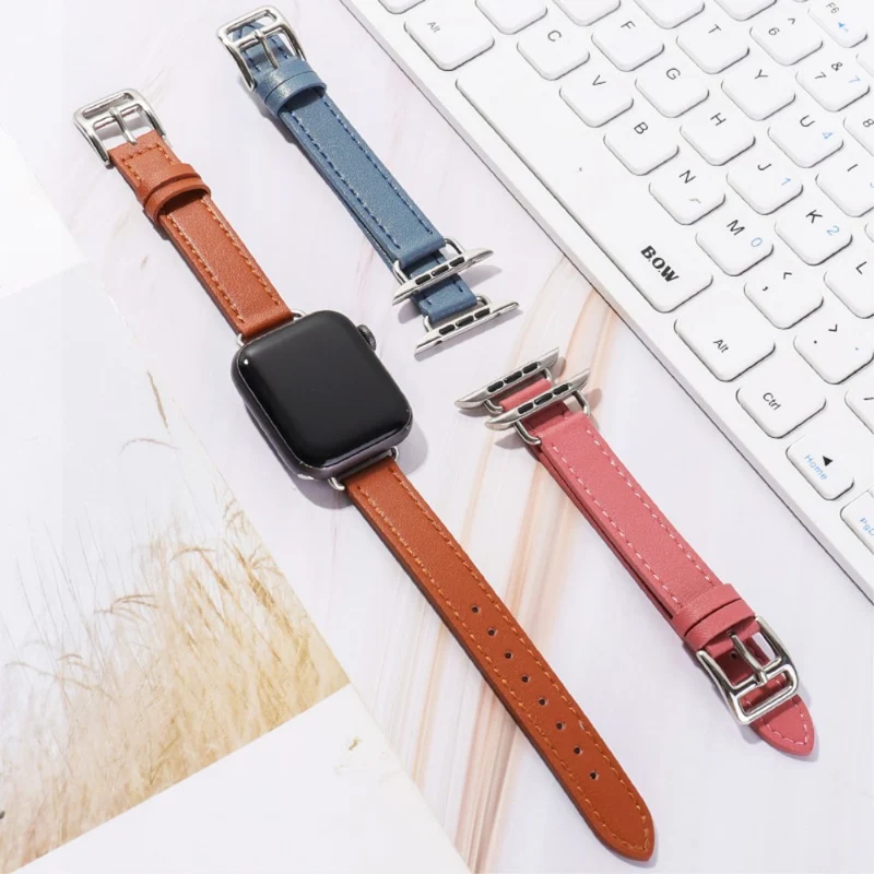 Modisch Apple Watch Series 7 41mm Kunstleder armband