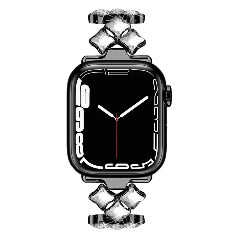 Modisch Apple Watch Series 7 41mm Metall und Strass armband