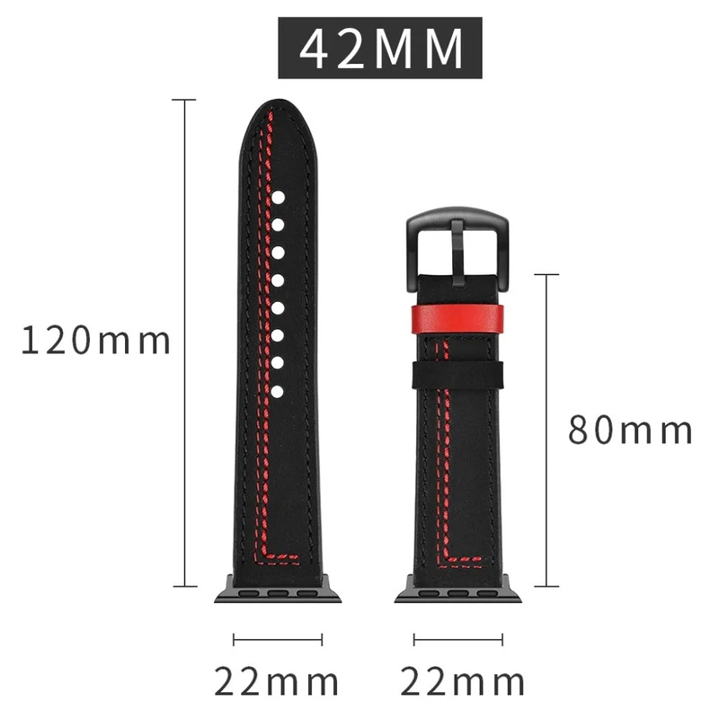 Haltbar Apple Watch Series 5 44mm Echtes Leder armband