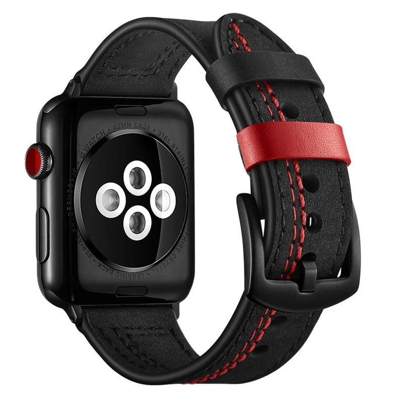 Haltbar Apple Watch Series 5 44mm Echtes Leder armband